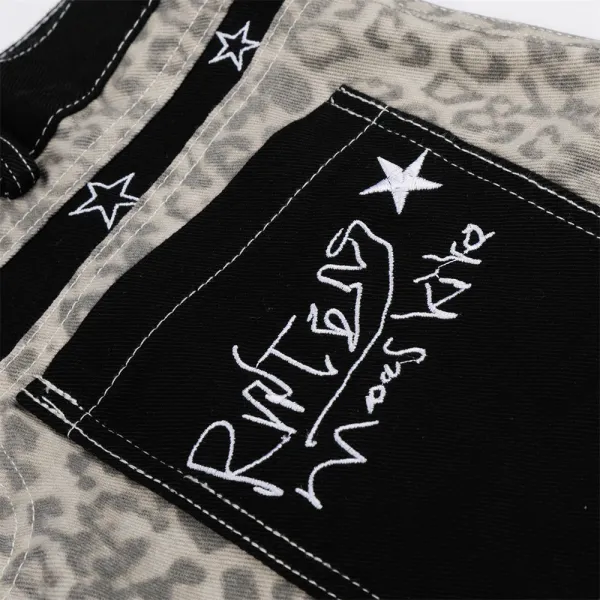 Moose Knuckles Star Leopard Print Denim Shorts - 10
