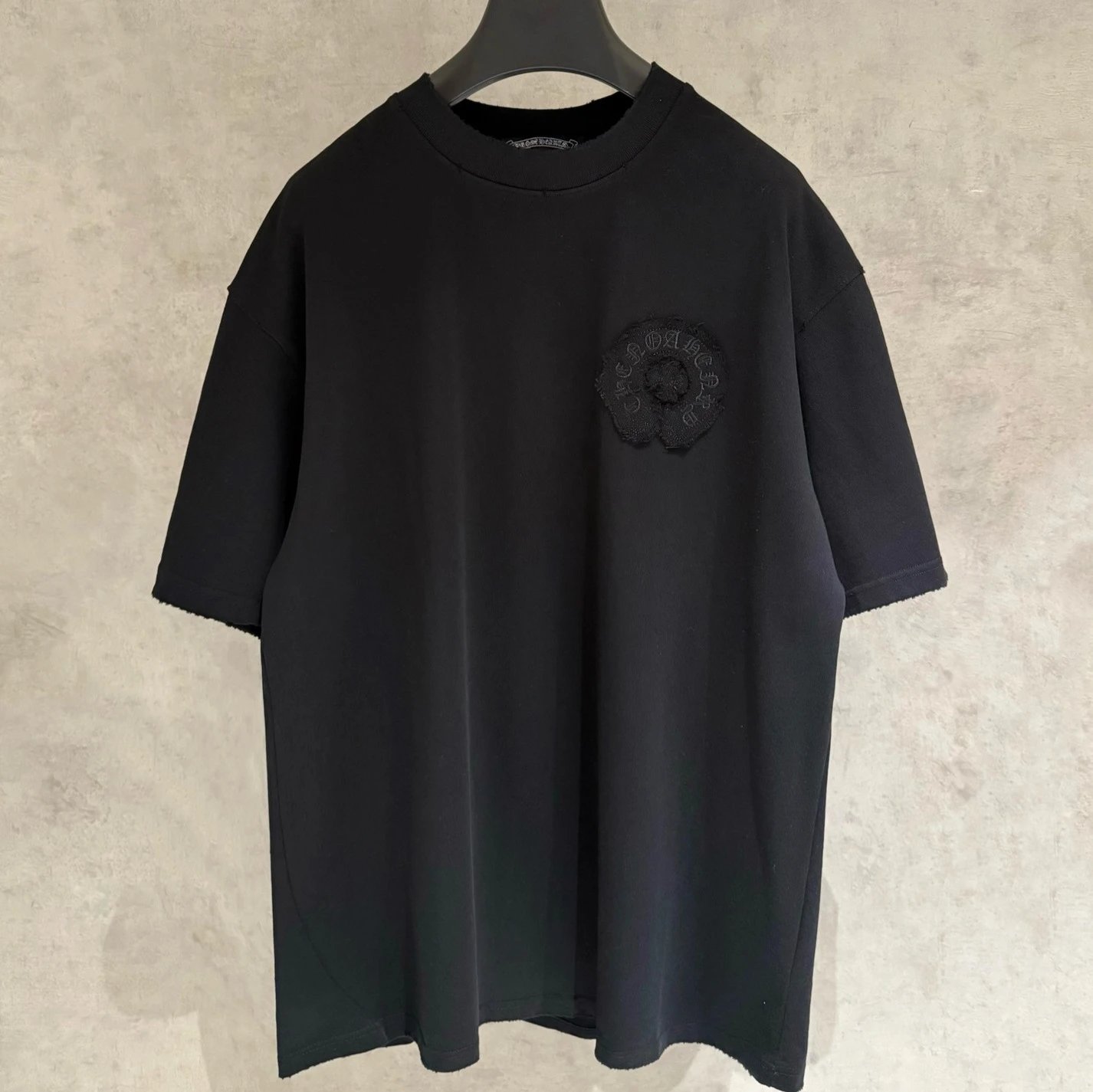 Chrome Hearts Cross Embroidered Black Oversized T-Shirt