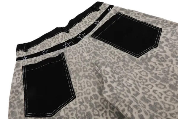 Moose Knuckles Star Leopard Print Denim Shorts - 13
