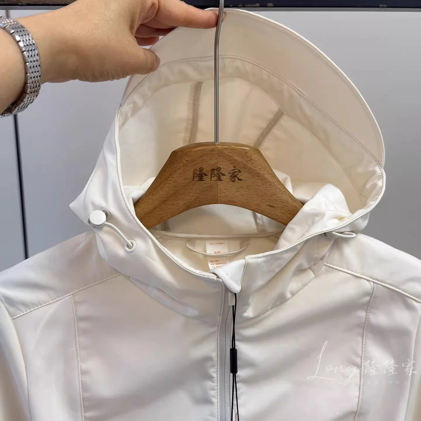 Design Softshell Hooded Jacket in Ivory, Blush Pink, and Black Outerwear.jacket - 19