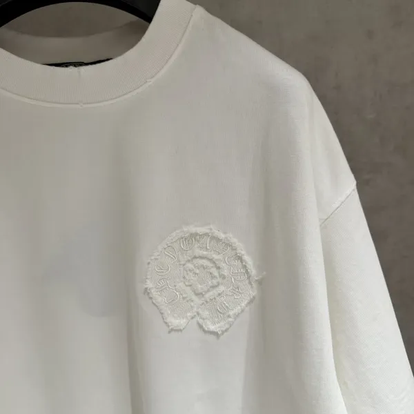 Chrome Hearts Cross Embroidered Distressed Black T-Shirt - 9