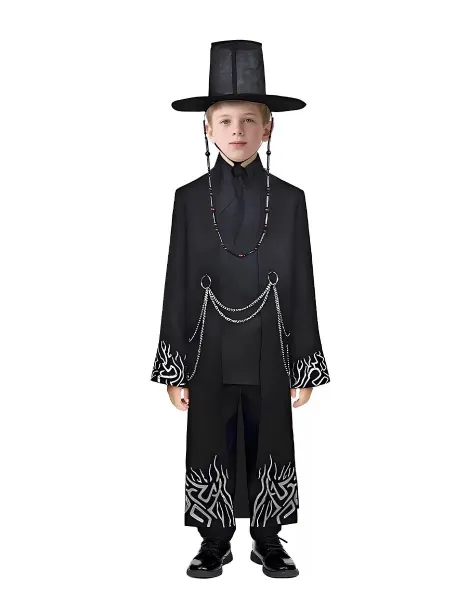 Design Gothic Priest Costume Black Kids Outfit Clothing - 1