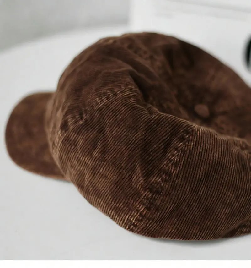 Design Corduroy Newsboy Cap Brown Hat Hats