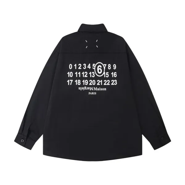 Maison Margiela Tabi Number Print Shirt Black - 1