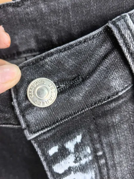 Dsquared2 New Rider Jean Distressed Black Denim Shorts - 18