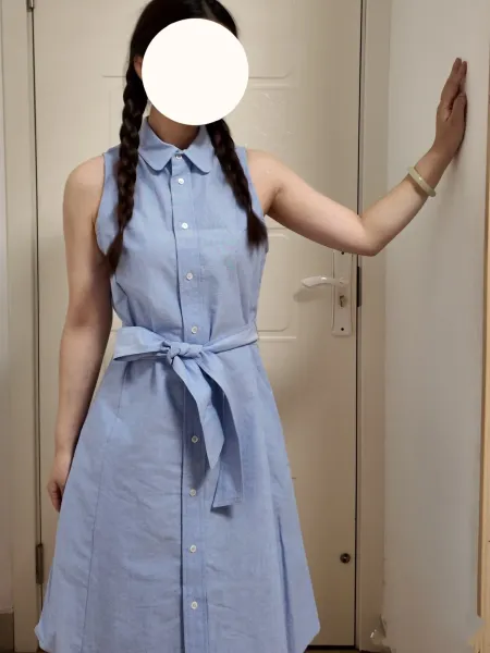 Polo Ralph Lauren Sleeveless Shirt Dress Light Blue - 6