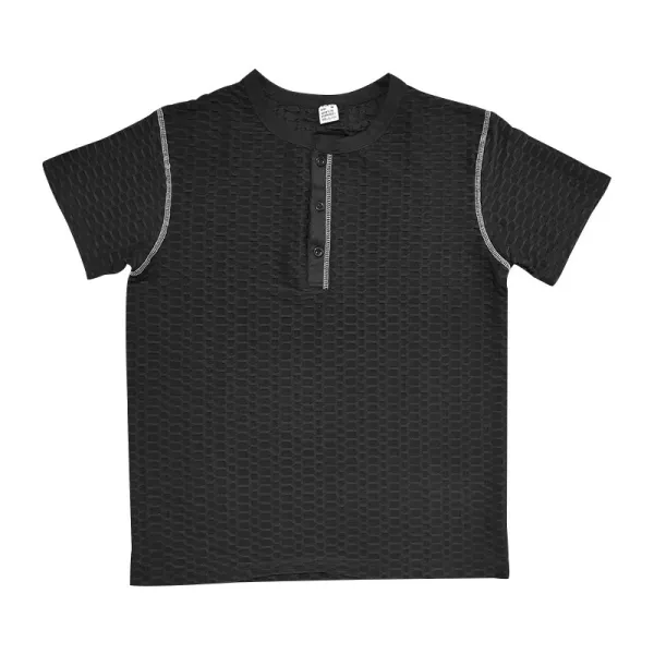 Design Henley T-Shirt Teal Textured - 35