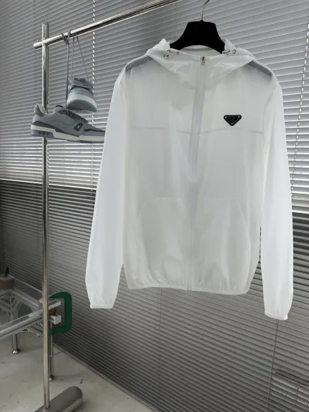 Prada Re-Nylon Hooded Windbreaker Black Outerwear - 2