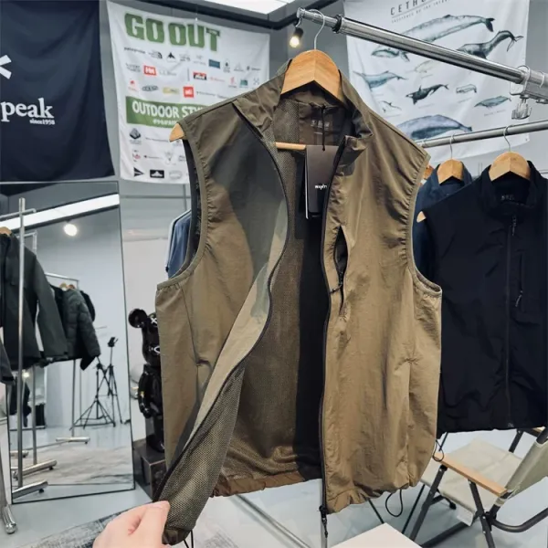Design Cetaceans Outdoor Vest Khaki Vest Outerwear.vest - 13