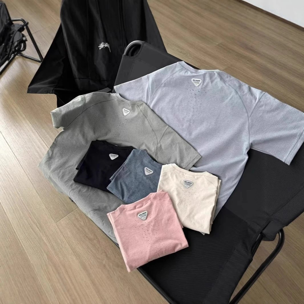 Stussy Short Sleeve T-Shirt Black Gray Blue Pink Beige Minimalist Crewneck