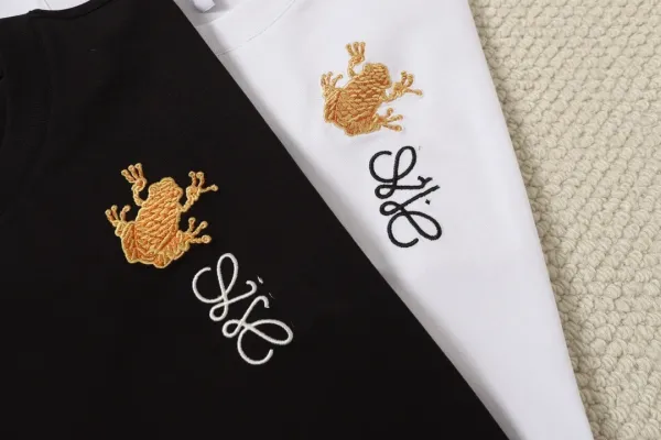 Loewe Frog Embroidery Black Cotton T-Shirt - 6