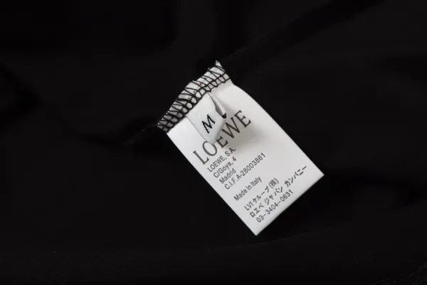 Loewe Frog Embroidery Black Cotton T-Shirt - 7