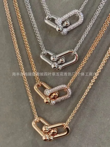 Design T-Bar Link Pendant Necklace Gold Jewelry - 11