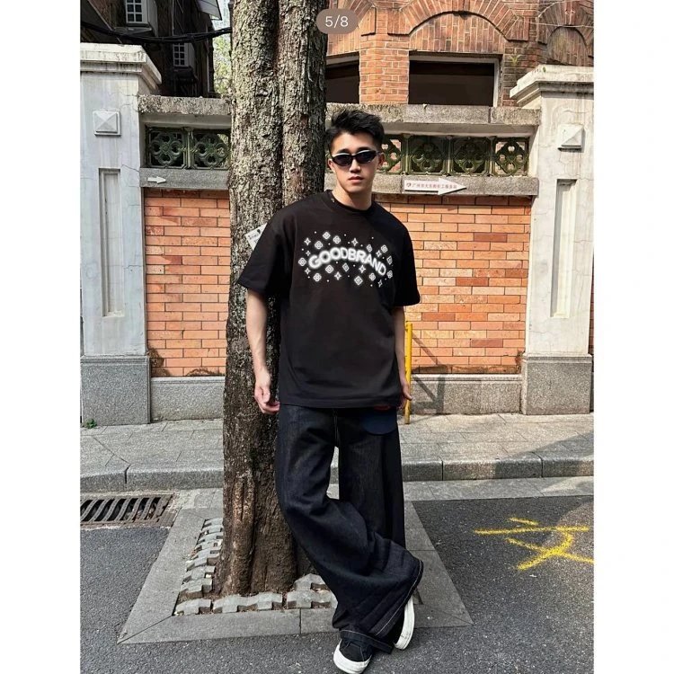 Goodbrand Graphic Print Black Oversized T-Shirt