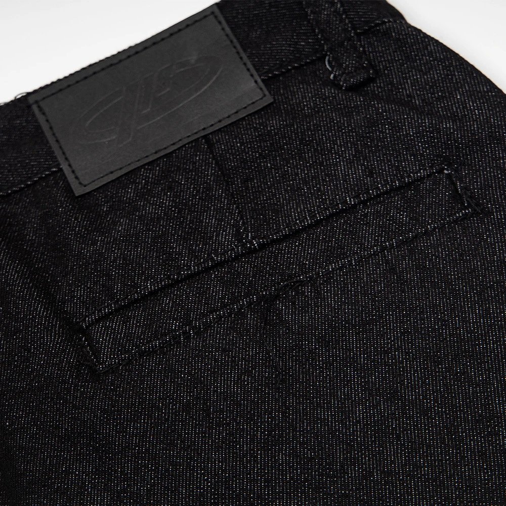 Design Wide-Leg Denim Trousers with Double-Breasted Button Detail Black Jeans - 19