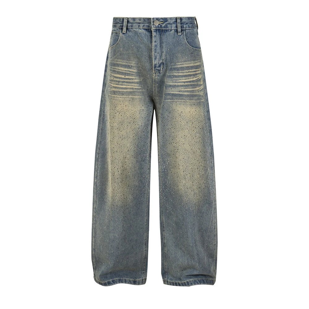 Rhinestone Wide-Leg Jeans