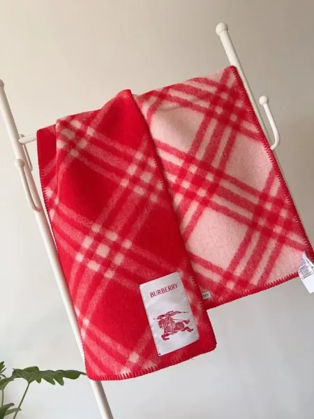 Burberry Classic Check Cashmere Scarf Red Scarves - 21
