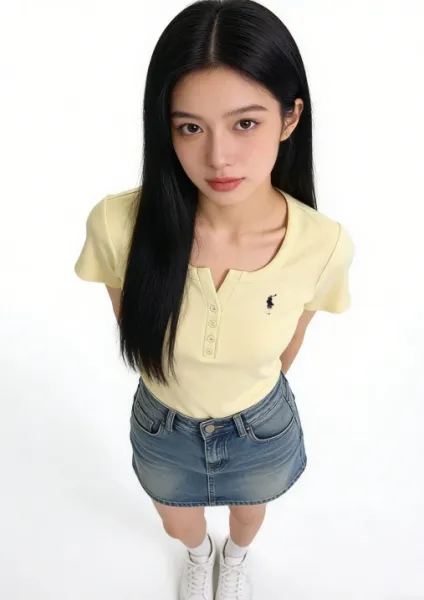 Fred Perry Henley Ribbed Knit T-Shirt Light Blue Tops Polo - 8