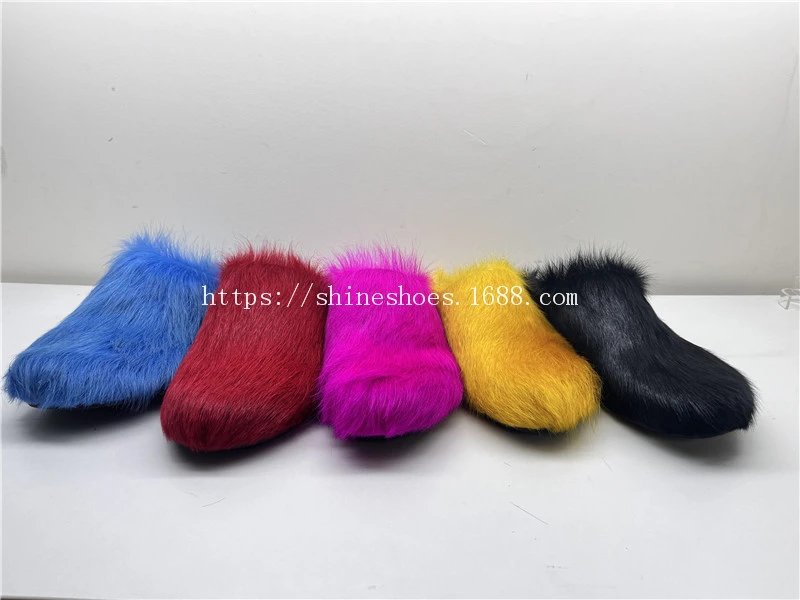 Design Fuzzy Mule Slippers Navy Blue - 5