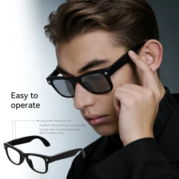 Apple Vision Pro Style Smart Glasses Black Eyewear - 41