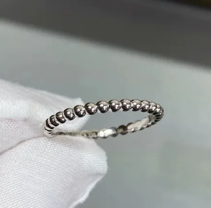 Design Beaded Ball Ring Silver Jewelry - 1