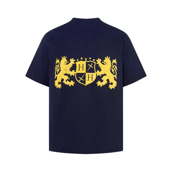 Design BLACKETT Heraldic Print Black Oversized T-Shirt T-Shirts - 7