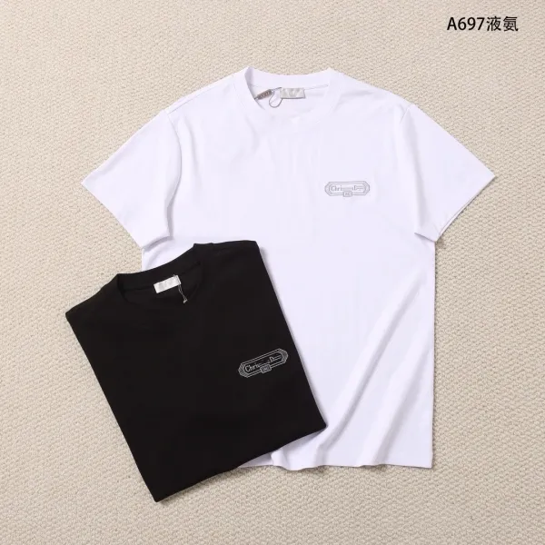 Dior CD Logo Embroidered Black T-Shirt - 3