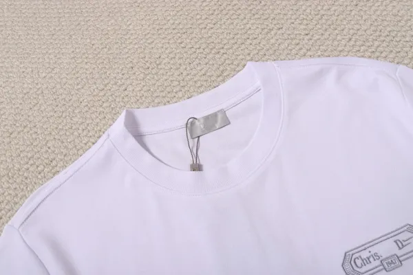 Dior CD Logo Embroidered Black T-Shirt - 5