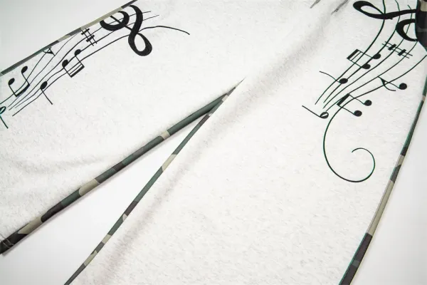Design Music Note Print & Camo Sweatpants Set - 10