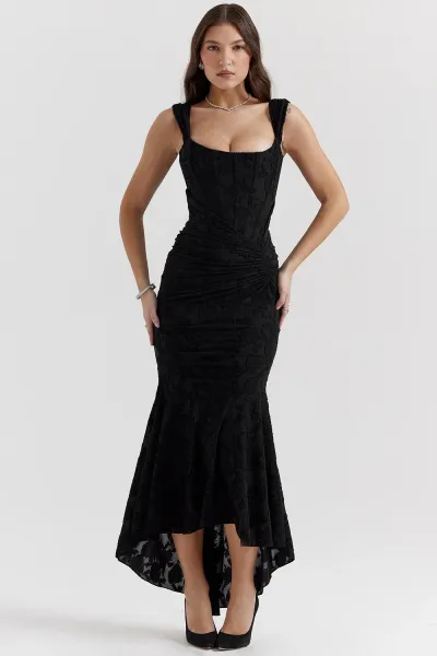 Design Black Lace Mermaid High-Low Dress Dress.formal Dress - 16