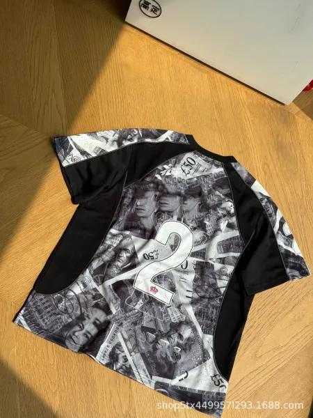Design Banknote Print Graphic T-Shirt White Purple Multicolor - 8