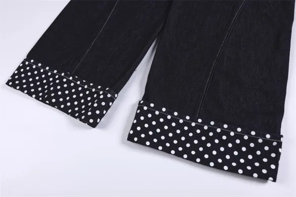 Design RINDI Polka Dot Wide-Leg Jeans Black Jeans - 17