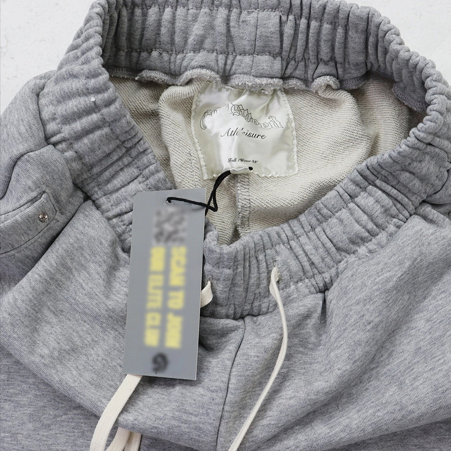 Design Studded Gun Motif Hoodie and Sweatpants Set Gray - 14