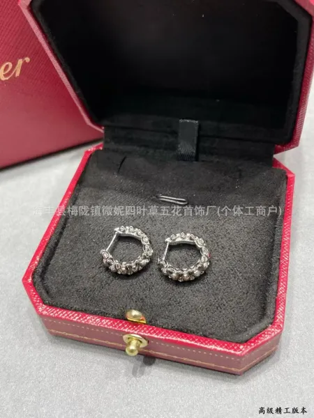 Cartier Love Hoop Earrings Silver Jewelry - 1