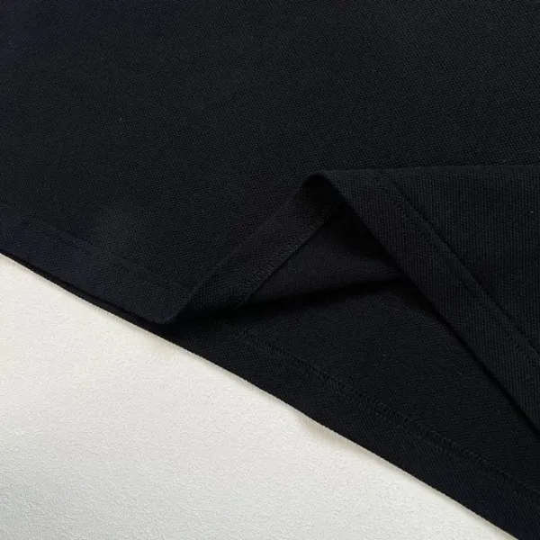 Needles Henley Long Sleeve Black Navy Trim Top - 21