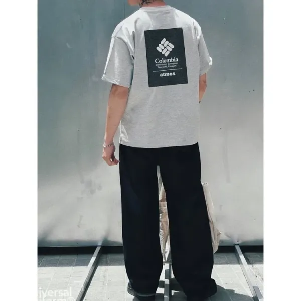Design Columbia x atmos Collaboration Logo Back Print T-Shirt Gray T-Shirts - 7