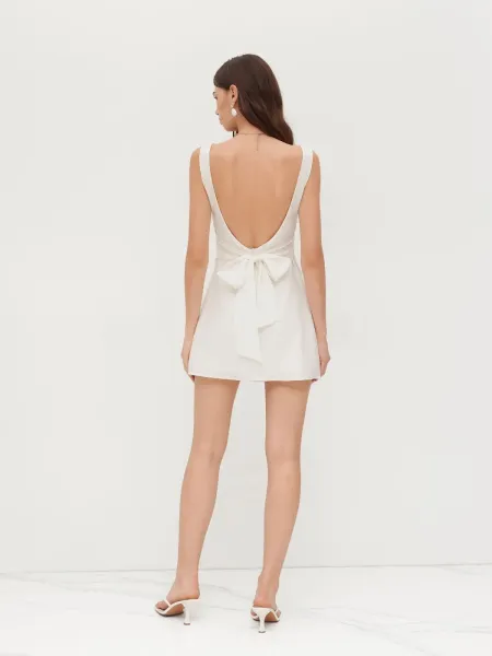 Design Sleeveless Square-Neck Ruched Mini Dress Mint Green - 14