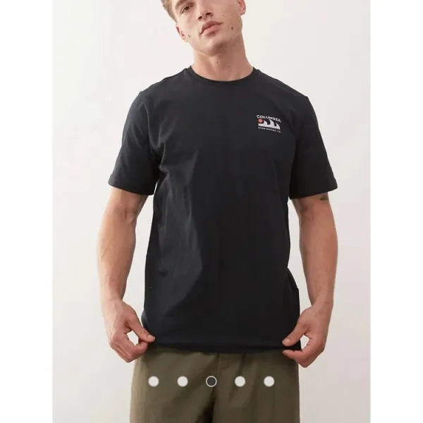 Design Columbia Graphic Mountain Print T-Shirt Light Blue T-Shirt T-Shirts - 10