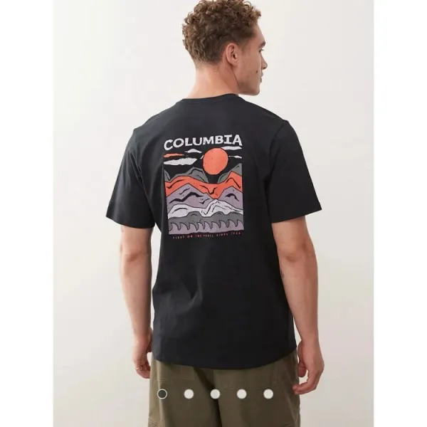 Design Columbia Graphic Mountain Print T-Shirt Light Blue T-Shirt T-Shirts - 11