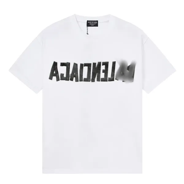 Balenciaga Distorted Logo White T-Shirt - 1