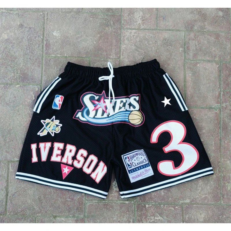 Mitchell & Ness Philadelphia 76ers Allen Iverson Hardwood Classics Black Mesh Shorts
