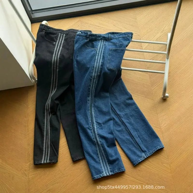 Denim Track Jacket And Pants Set Blue Sporty