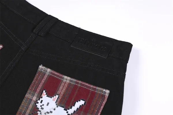 Design Rhinde Patchwork Cargo Pants Black Pants - 11