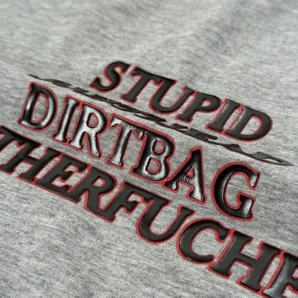 Design Graphic Print Oversized T-Shirt Gray - 18