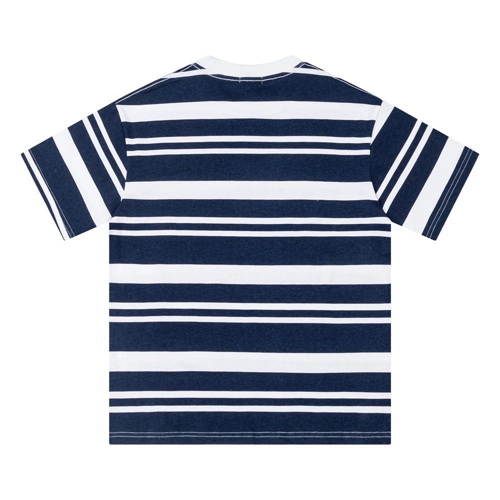 Striped Cotton T-Shirt Navy White Graphic Star Print Casual