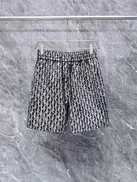 Dior Oblique Monogram Print Shorts Black / White - 1