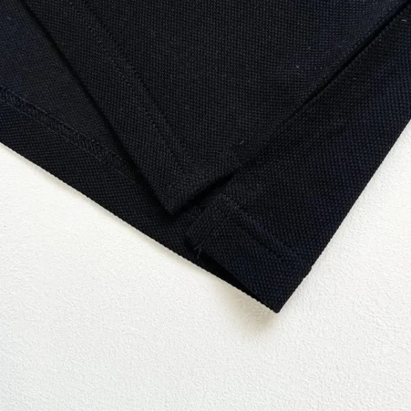 Needles Henley Long Sleeve Black Navy Trim Top - 20