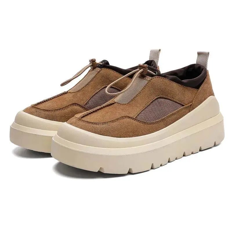 Design Chunky Platform Slip-On Sneakers Orange Beige - 6