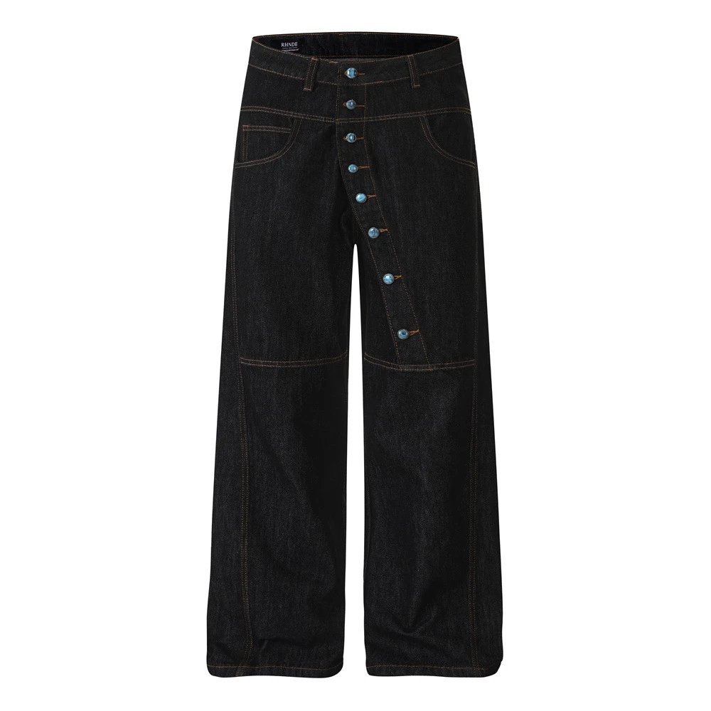 Design Riende Wide-Leg Denim Jeans Black Jeans