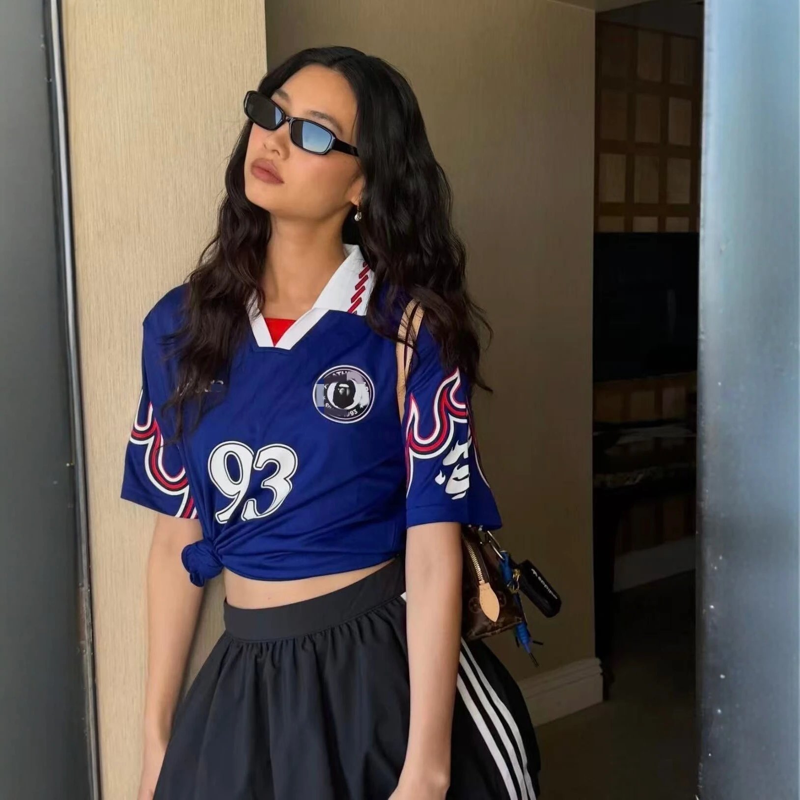 A Bathing Ape BAPE 90 Blue Sporty Jersey Shirt